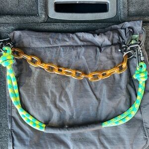 Rotunda Black Tote Bag with Green Accents